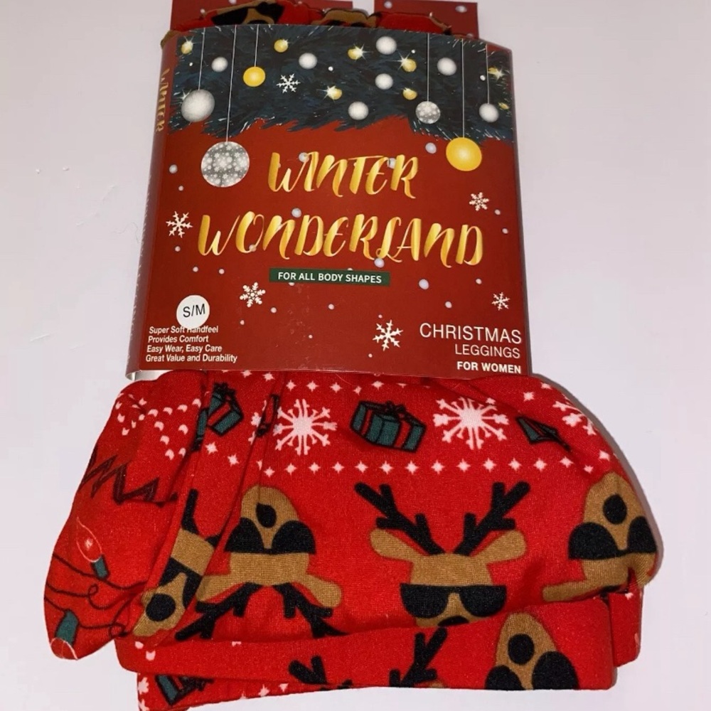 Women’s Christmas holiday reindeer leggings